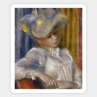 Woman with a Hat by Auguste Renoir Magnet